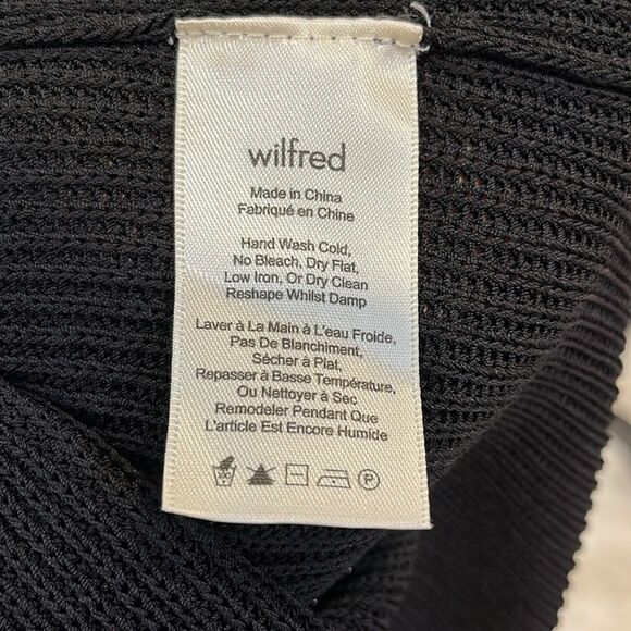WILFRED DUNKIRK SWEATER M BLACK LONG KNIT OPEN CARDIGAN VEST ARITZIA - Picture 7 of 8